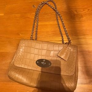 Mulberry Lily Silky Snakeskin Convertible strap purse leather shoulder bag